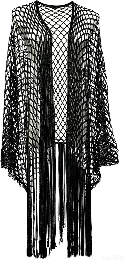FairyCity Women's Crochet Kimono Beach Cover Up, Summer Casual Swimsuit Coverup, Open Front Vacat... | Amazon (US)