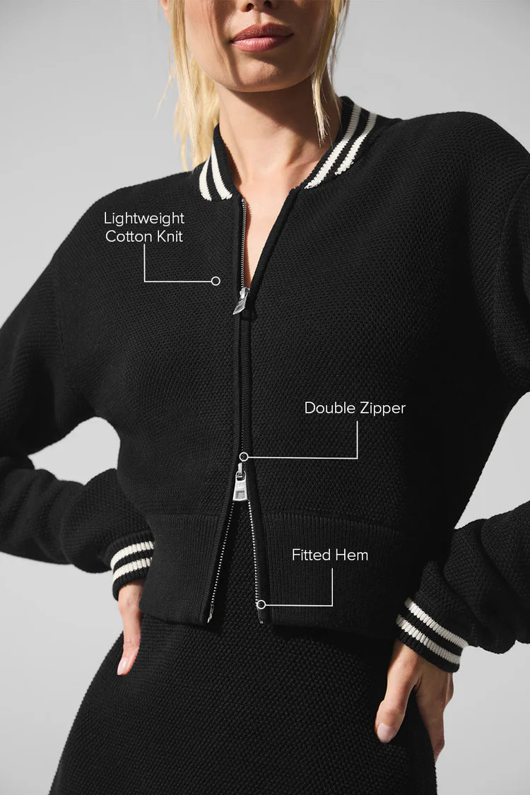 Tennis Club Sweater Knit Full Zip Jacket | Alo Yoga (US)
