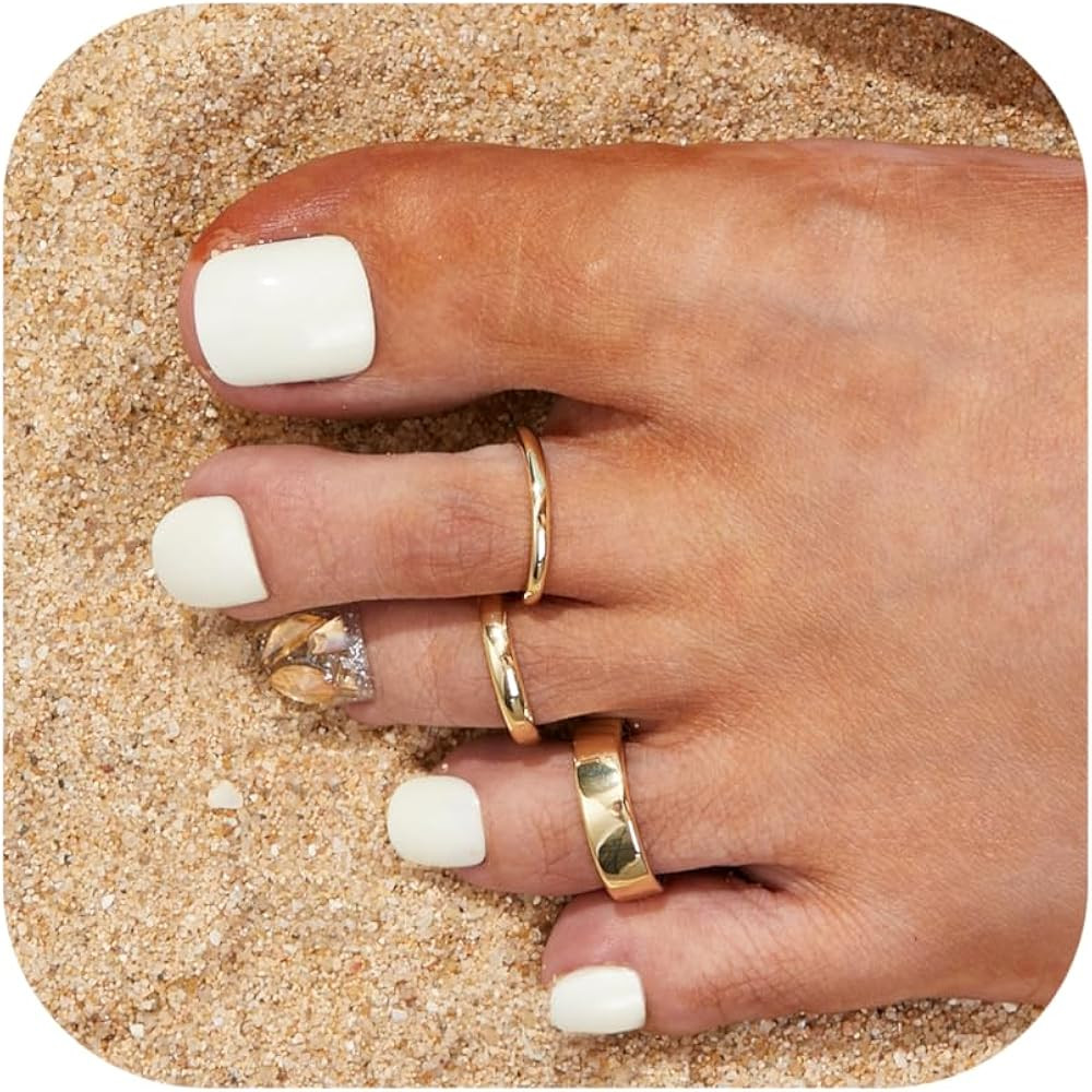 MILACOLATO 3Pcs Toe Rings for Women Non Tarnish 14K Gold Filled Toe Rings Set Daisy Flower Hug CZ... | Amazon (US)