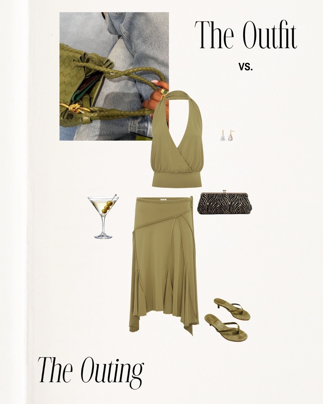 obsessed with this green set for GNO! 🍸 

With Jean, aritzia, Amazon finds, green, mocha, fall outfit inspo, dinner date night, clutch, zebra clutch, fall accessories