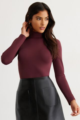 Long Sleeve Mock Neck Bodysuit | Dynamite Clothing