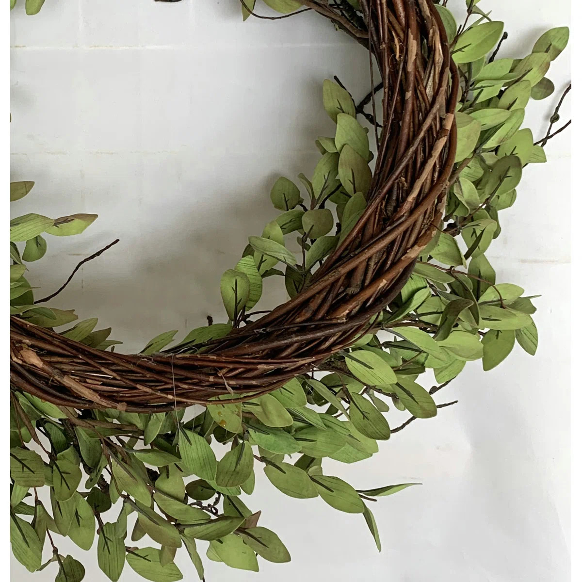 24" Handmade Spring Tea Leaf Front Door Wreath | Wayfair North America