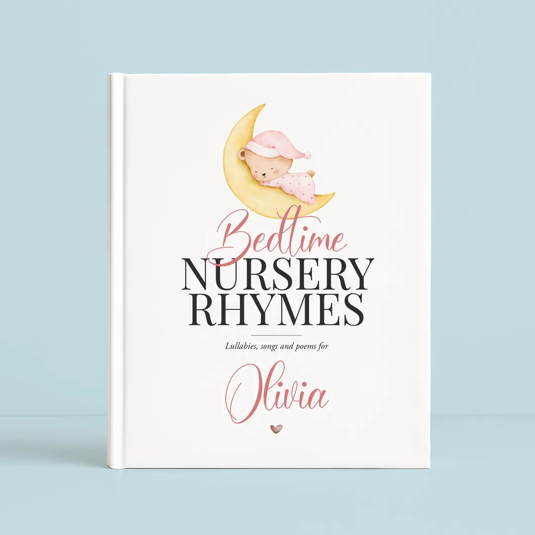 Personalized Nursery Rhymes Book for Baby Girl – Custom Name & Message – Pink Keepsake Gift f... | Etsy (US)