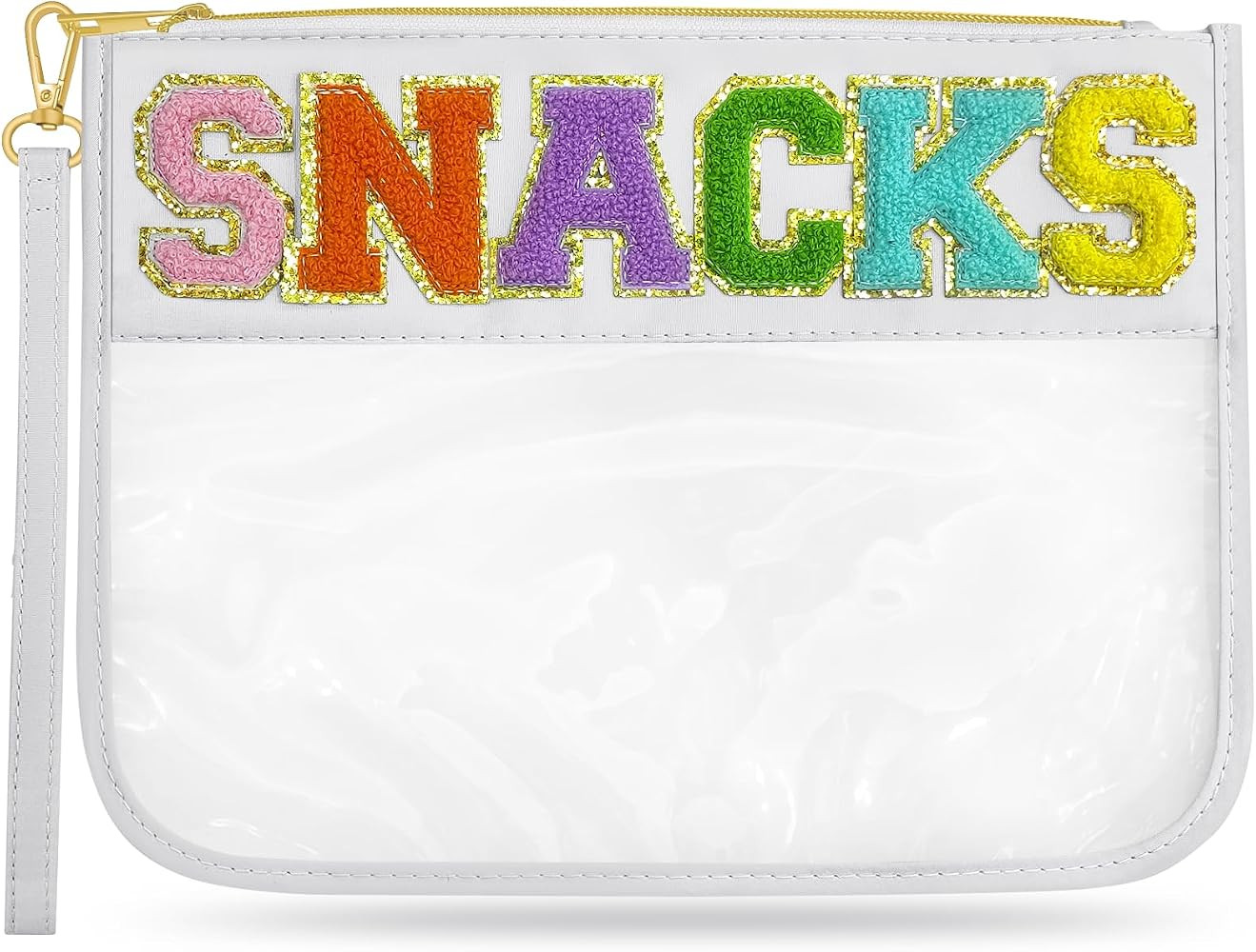 Chenille Letter Clear Travel Zipper Pouch Nylon Makeup Bag, Preppy Makeup Bag Clear Cosmetic Toil... | Amazon (US)