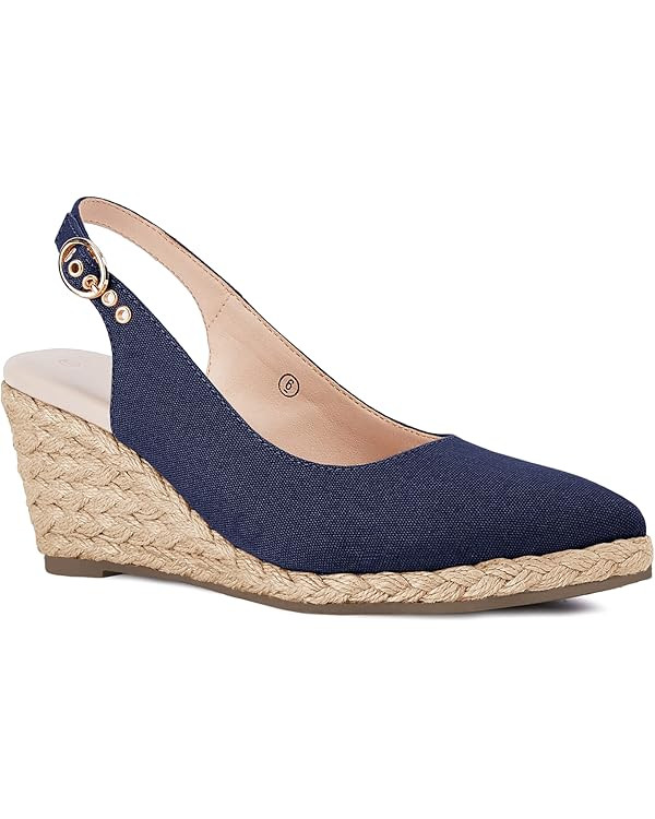 Juliet Holy Womens Wedge Sandals Espadrilles Closed Toe Slingback Buckle Strap Comfortable Casual... | Amazon (US)