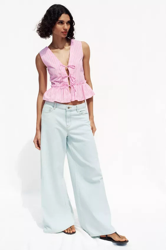 STRIPED TIE TOP | Zara US