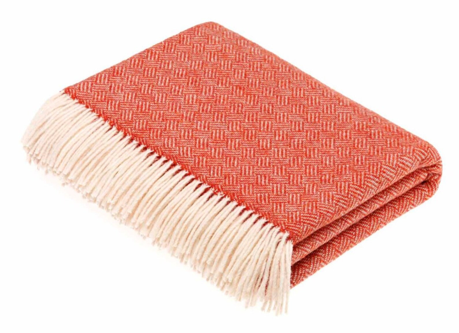 Wool throw blanket, coral blanket, herringbone blanket, woollen blanket, bed throw, orange blanke... | Etsy (US)