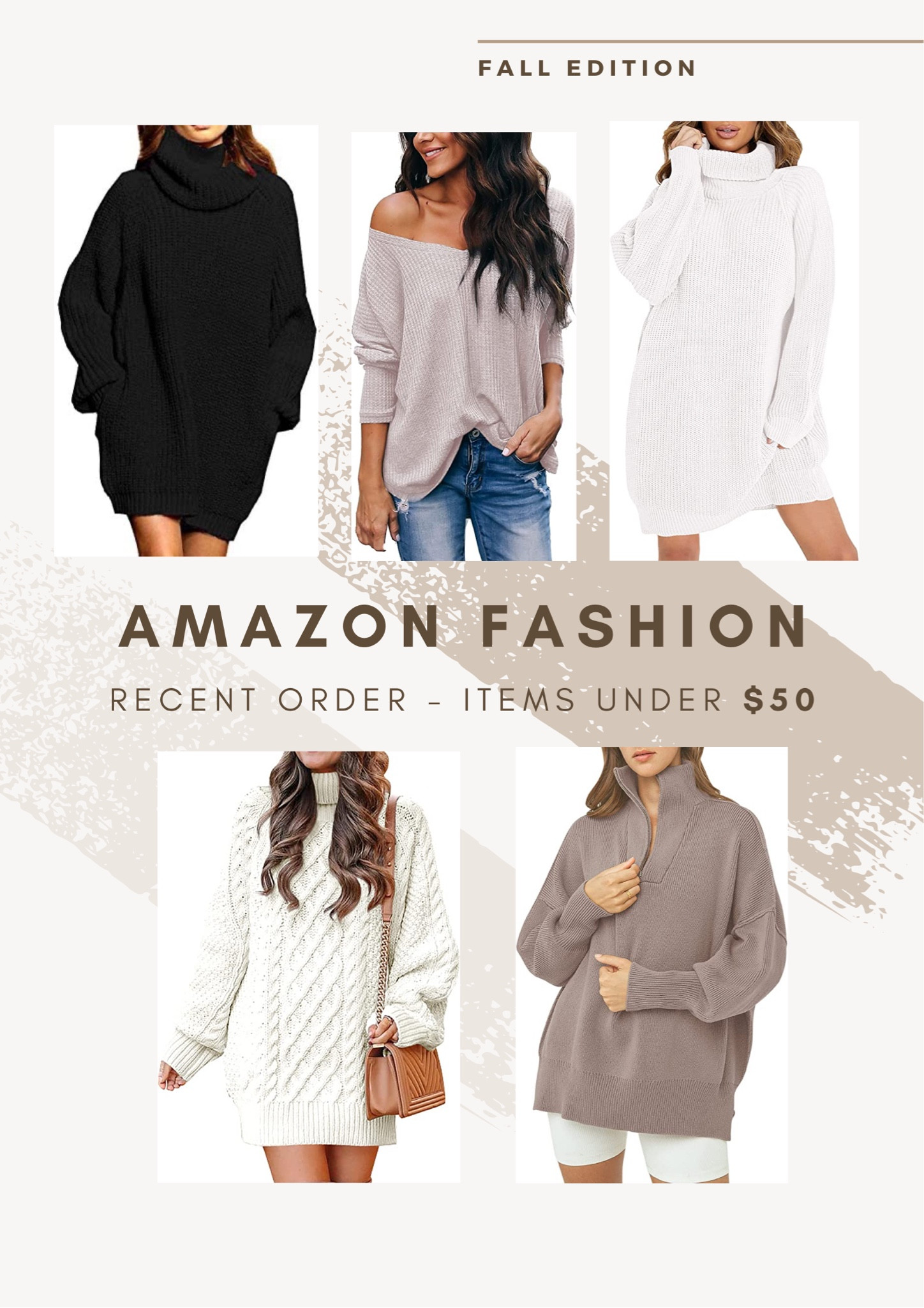 Amazon fashion all under $50! Amazon finds, Amazon fall outfits, fall finds, fall style, sweater dress, sweaters, Amazon under $50, Amazon clothes, casual outfits #amazon #amazonfinds #amazonfallstyle #amazonunder50 #sweaters

#LTKstyletip #LTKSeasonal #LTKunder50
