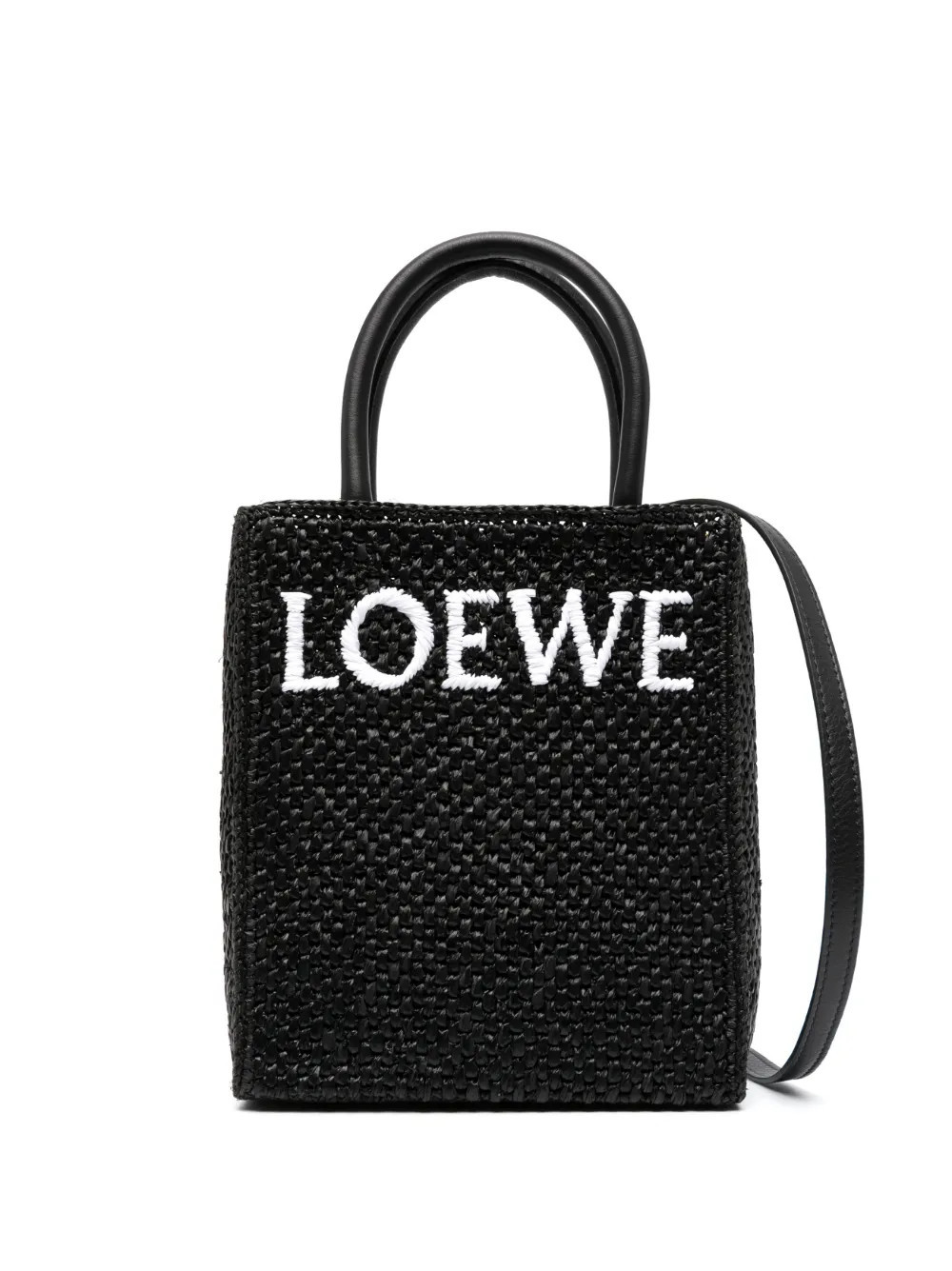 LOEWE A5 raffia tote bag - Black | Farfetch Global