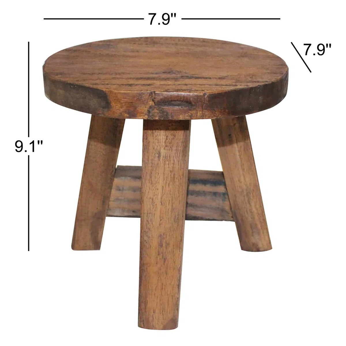 vidaXL Stool Varies Solid mahogany wood Compact Durable Stool Round 7.9" x 7.9" x 9.1" Brown | Wayfair North America