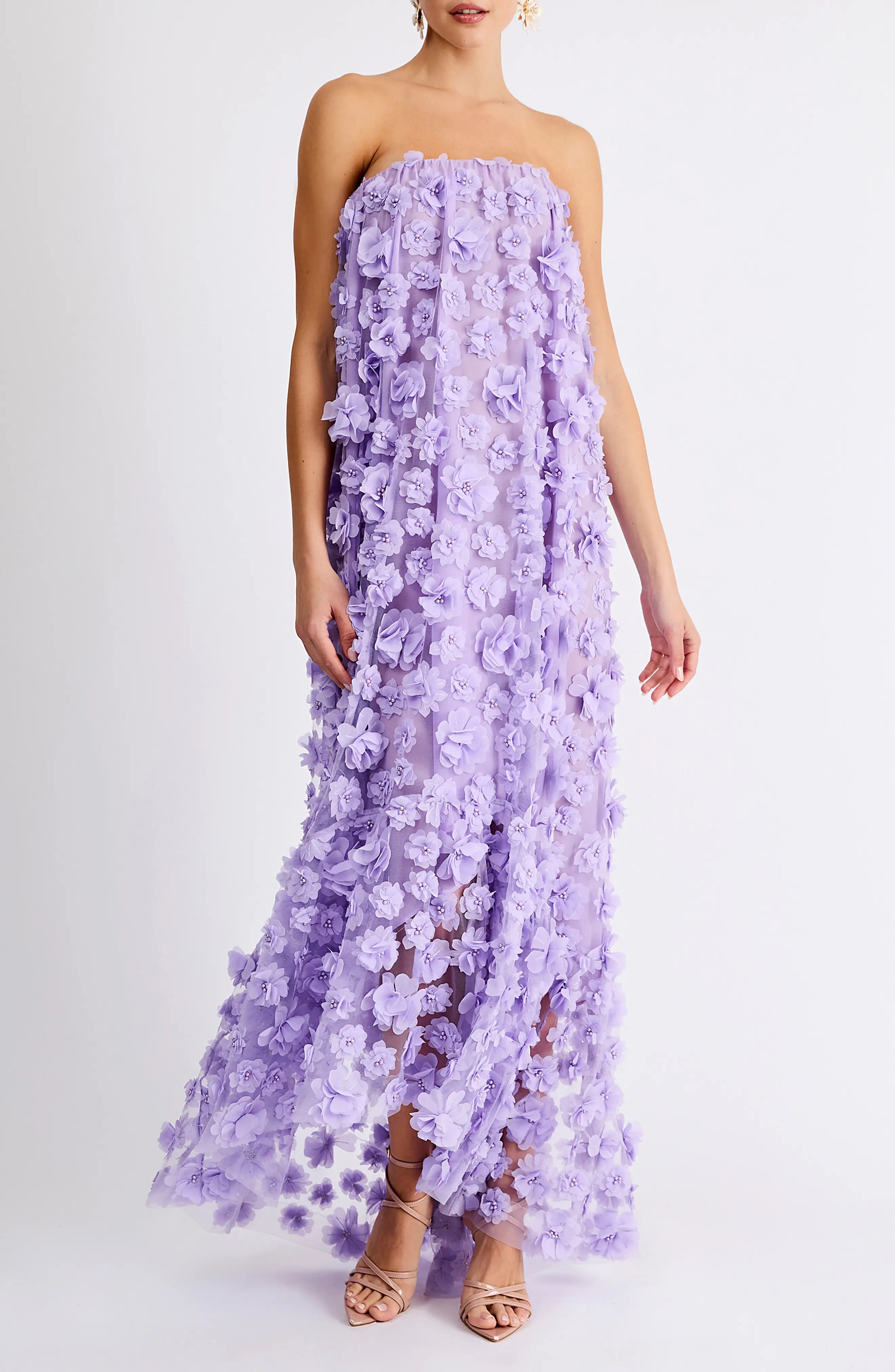Athena Floral Appliqu\u00e9 & Sequin Strapless Gown (Women) | Nordstrom | Nordstrom