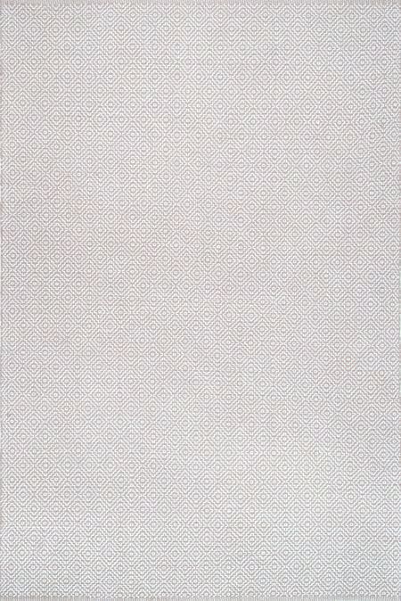 Taupe Diamond Cotton Check Flatwoven 8' x 10' Area Rug | Rugs USA