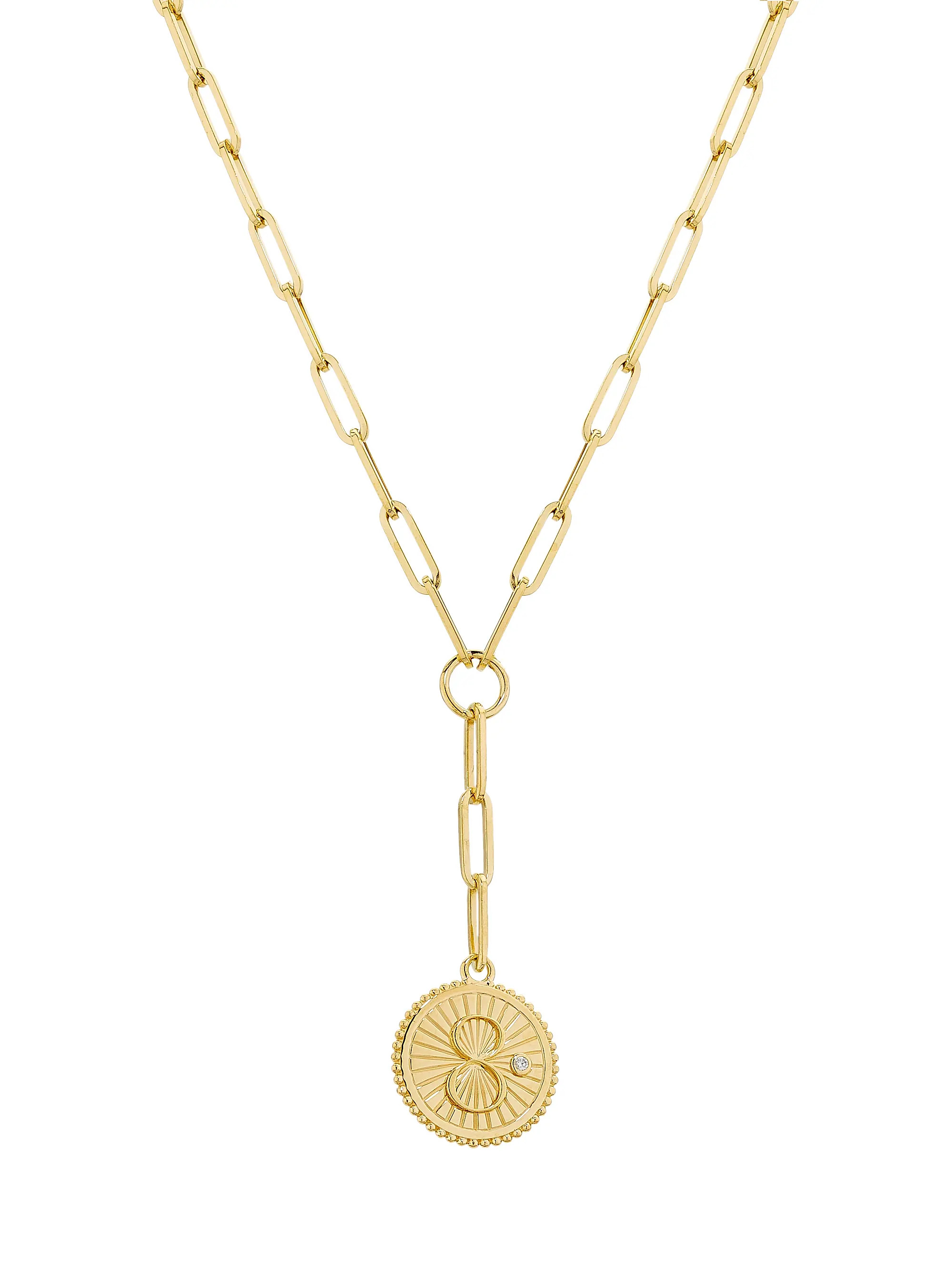 Karma 18K Yellow Gold & 0.02 TCW Diamond Link Chain Necklace | Saks Fifth Avenue