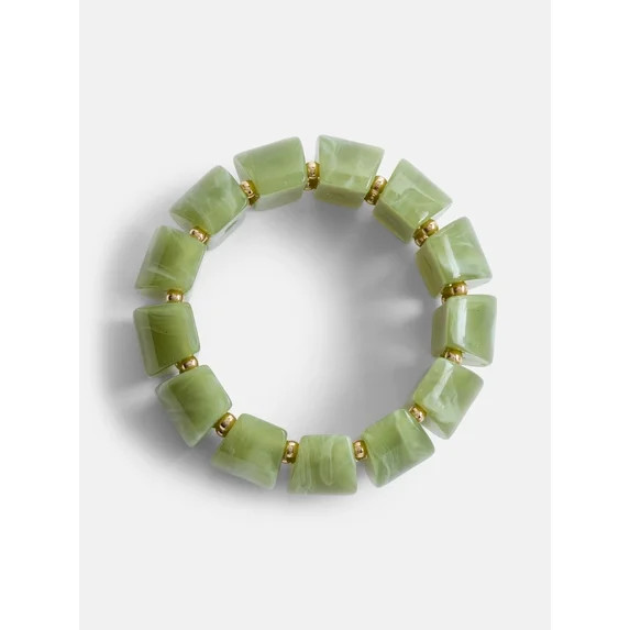 Scenario Women's Green Marbled Resin Stretch Bracelet | Walmart (US)