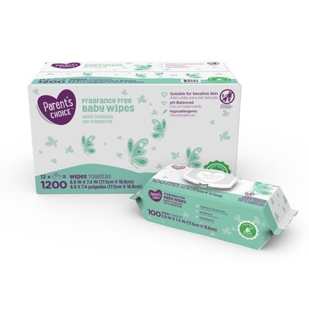 Parent's Choice Fragrance Free Baby Wipes, 12 packs of 100 (1200 count) | Walmart (US)