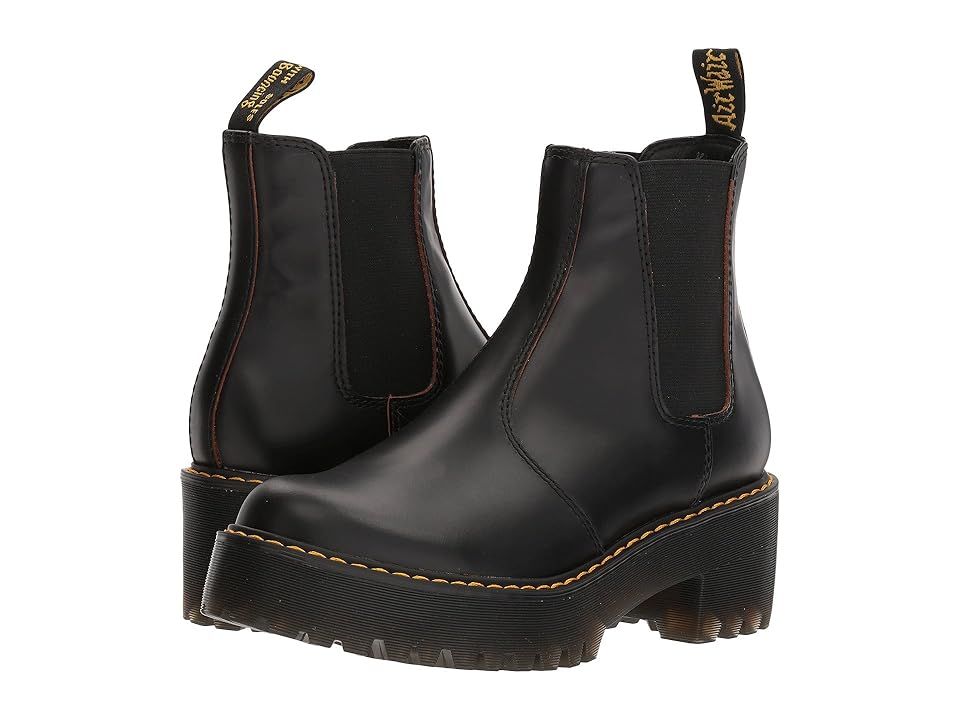 Dr. Martens Rometty (Black Vintage Smooth/Black PU) Women's Boots | Zappos