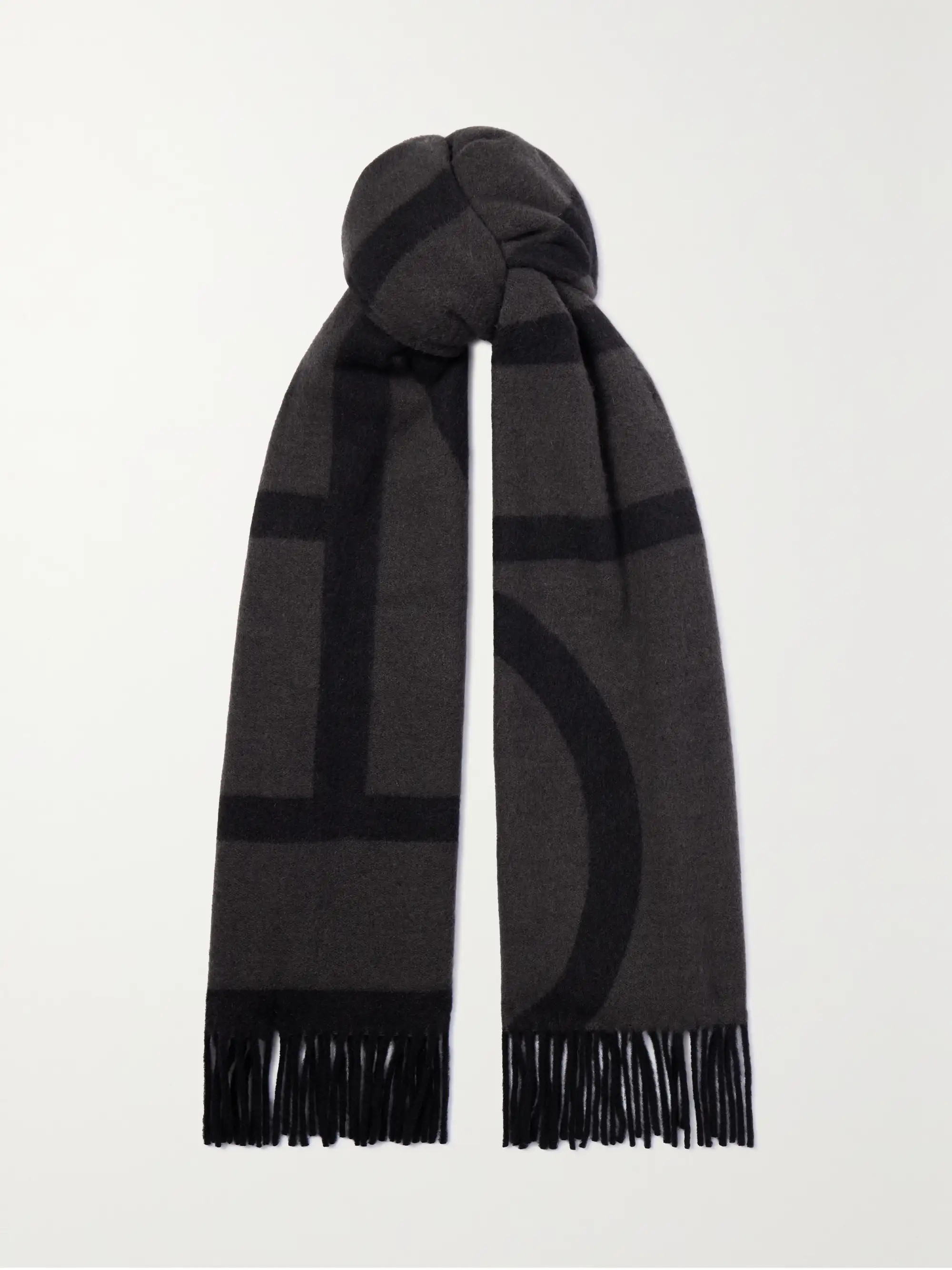 Fringed jacquard-knit wool scarf | NET-A-PORTER APAC