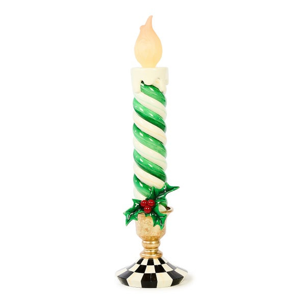 MacKenzie-Childs Check It Out Illuminated Medium Trophy Candle | MacKenzie-Childs