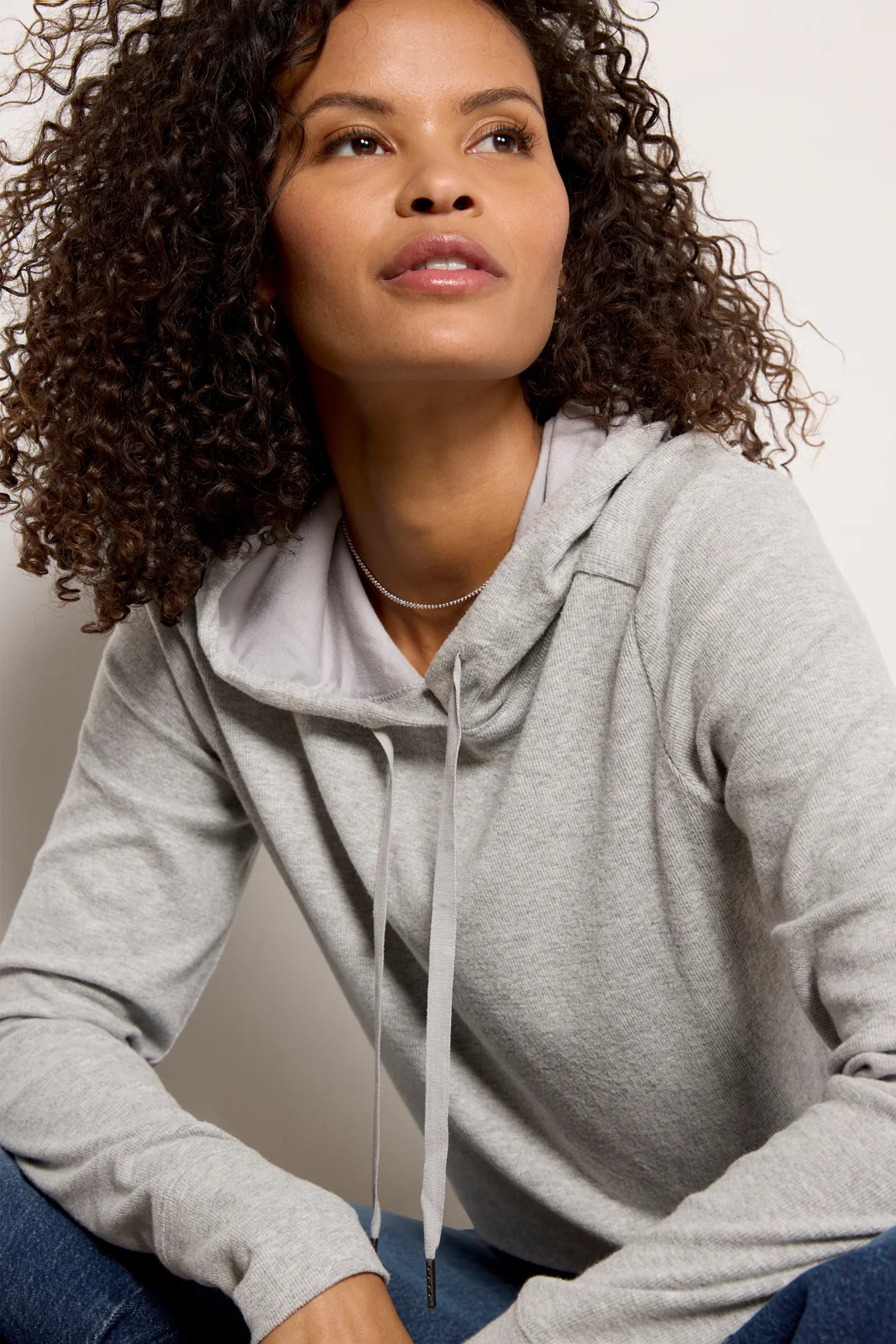 Zoey Rib Inset Hoodie | Evereve
