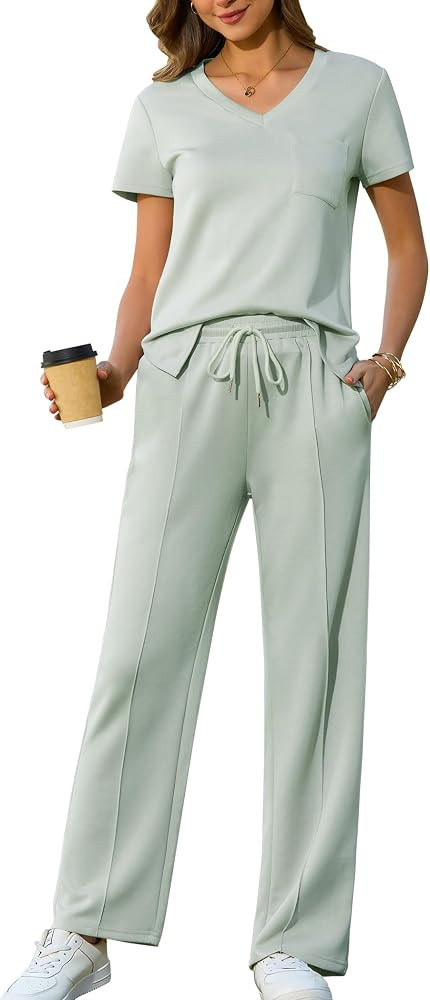 difficort 2 Piece Sets for Women Summer Airport Travel Outfit | Amazon (US)