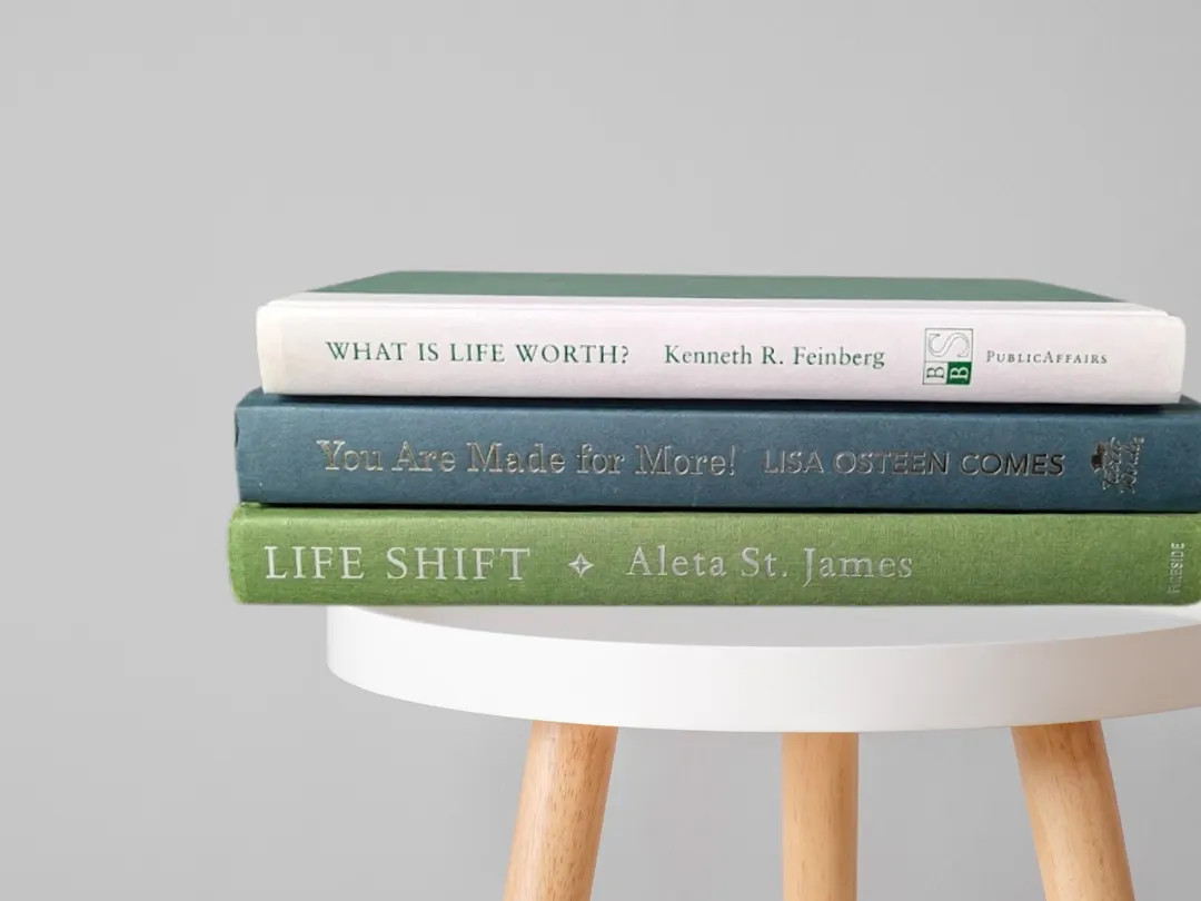 Green & Cream Book Stack | Real Books | Decorative Books | Uplifting Decorative Books | Positivit... | Etsy (US)