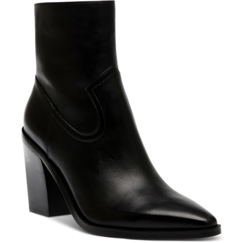 Steve Madden Women's Elene Ankle Boot, Black Leather, 9.5 | Amazon (US)