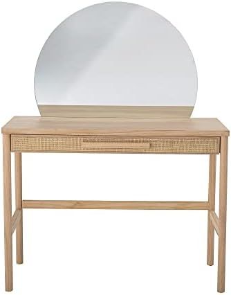 Bloomingville Pine Wood, MDF & Cane Mirror Dressing Table, L x W x H, Natural | Amazon (US)