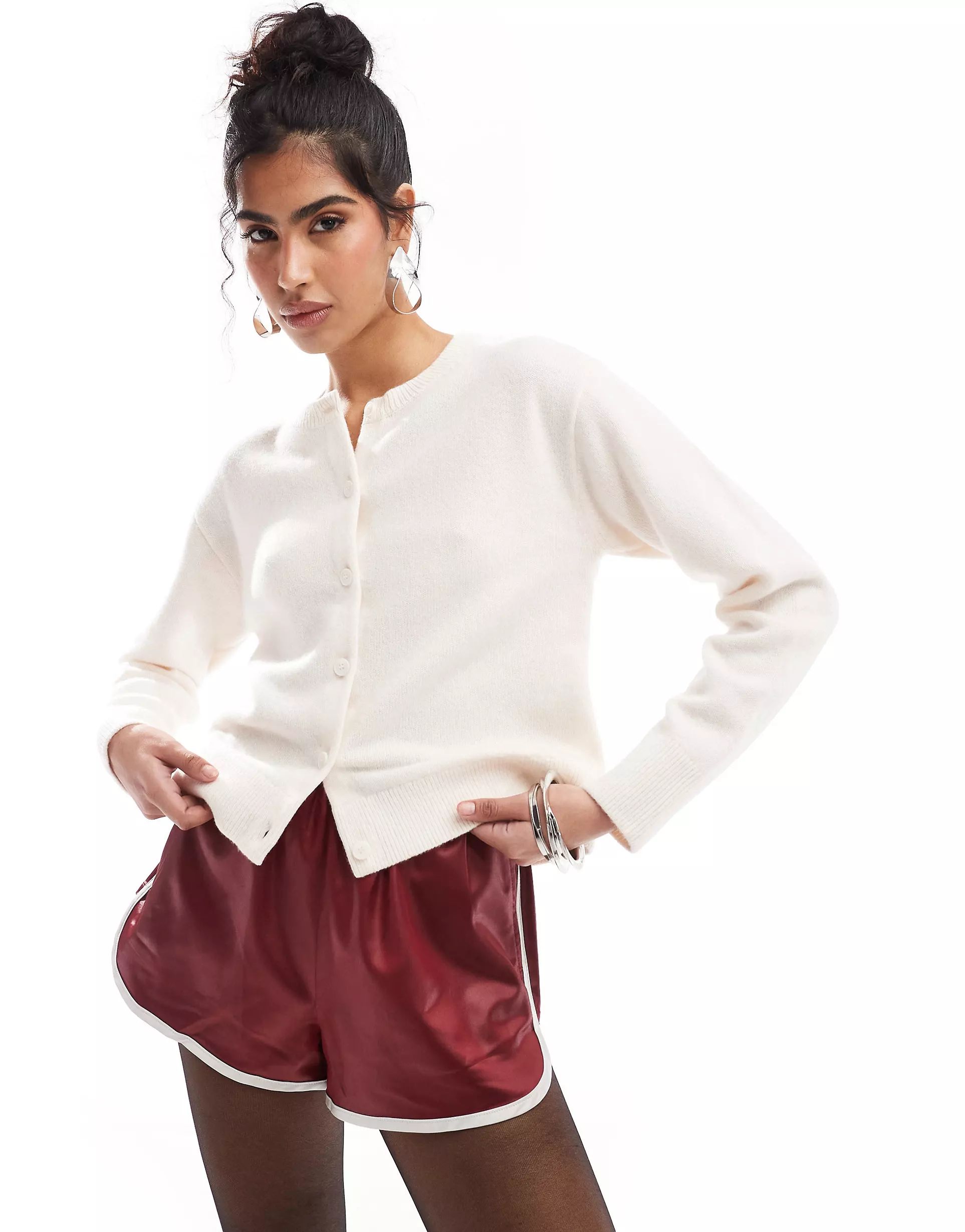 & Other Stories merino wool blend cardigan with button front in soft white | ASOS | ASOS (Global)