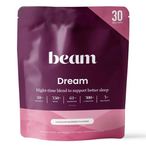Beam Dream Sleep Powder, L-Theanine, Apigenin, Reishi and Magnesium, Third Party Tested Natural Sleep Aid & Sleep Supplement for Deep Sleep, Relaxation and Recovery, Natural Sleep Support, 30 Servings | Amazon (US)