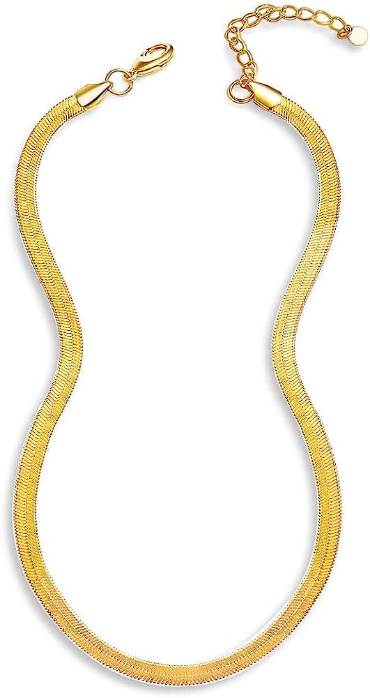 Reoxvo Gold Chain Necklaces for Women,18K Gold Plated Tennis/Paperclip/Cuban/Figaro/Snake Chain/B... | Amazon (US)