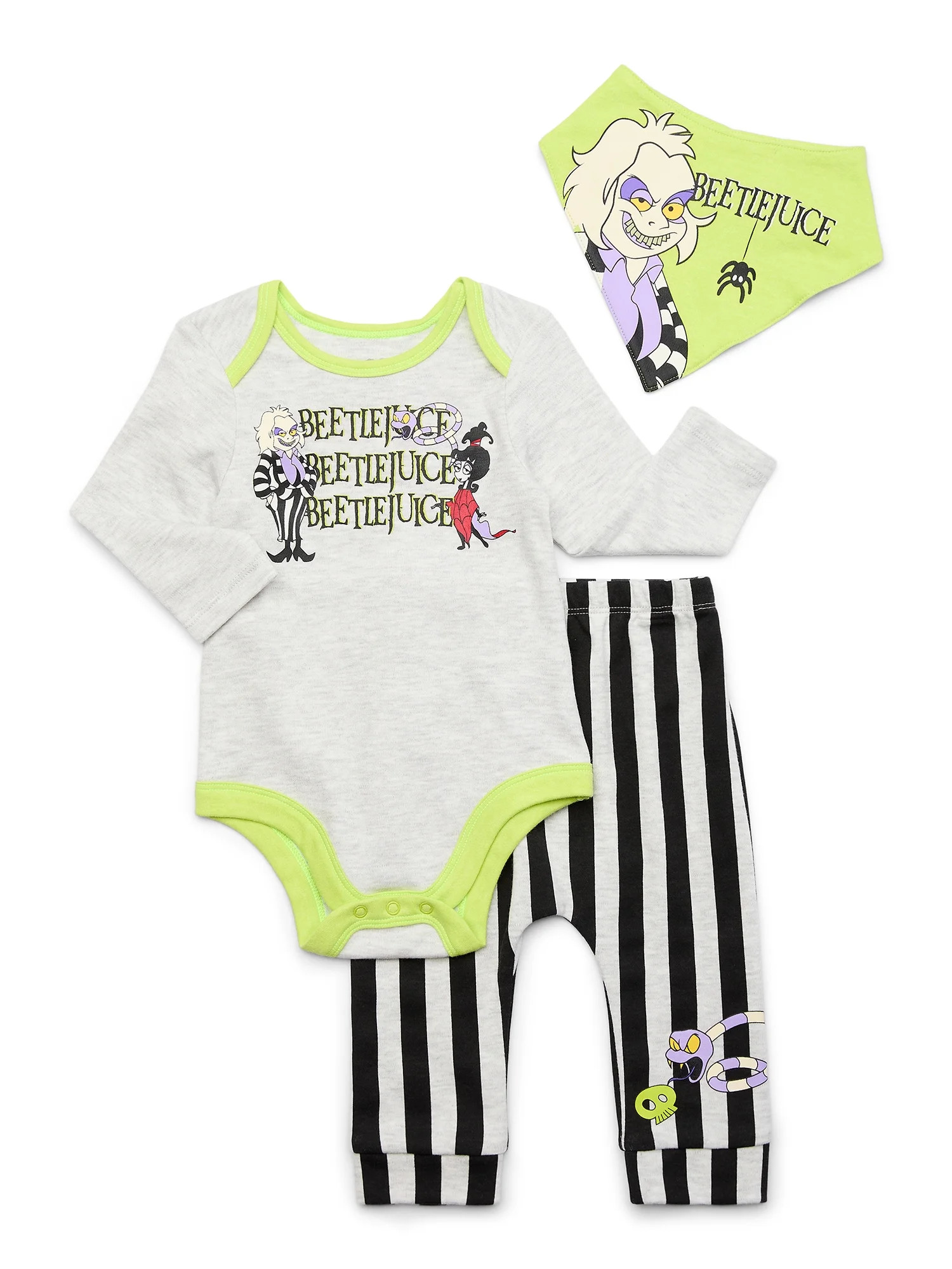 Baby Character Halloween Long-Sleeve Bodysuit, Pants, and Bib Outfit Set, 3-Piece, Sizes Newborn-... | Walmart (US)