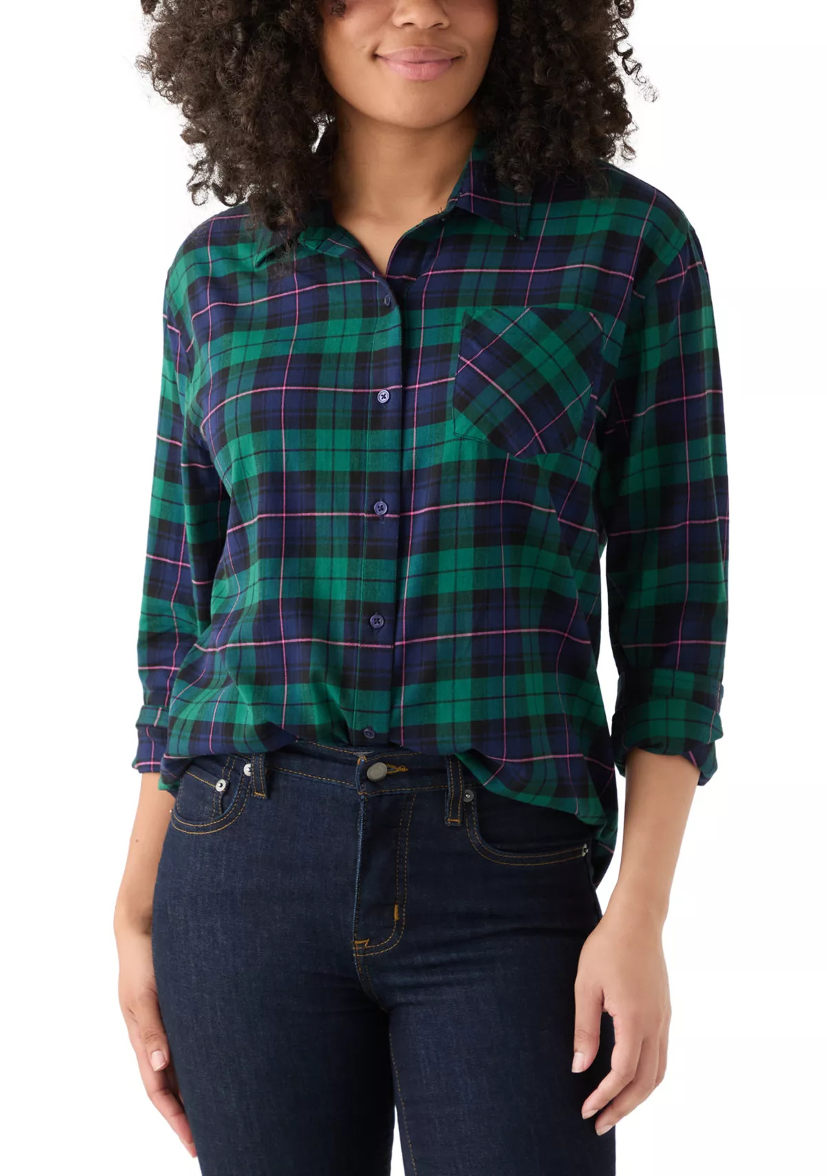 Women's Long Sleeve Flannel Button Front Shirt | Belk