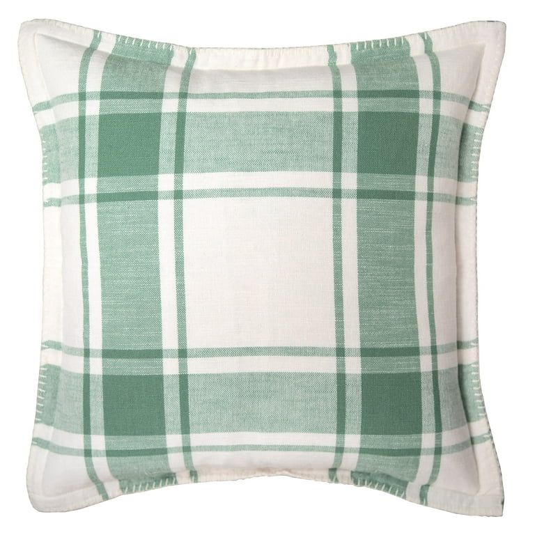 Better Homes & Gardens, Reversible Plaid Decorative Pillow, Square, 20'' x 20'', Green, 1 Pack | Walmart (US)
