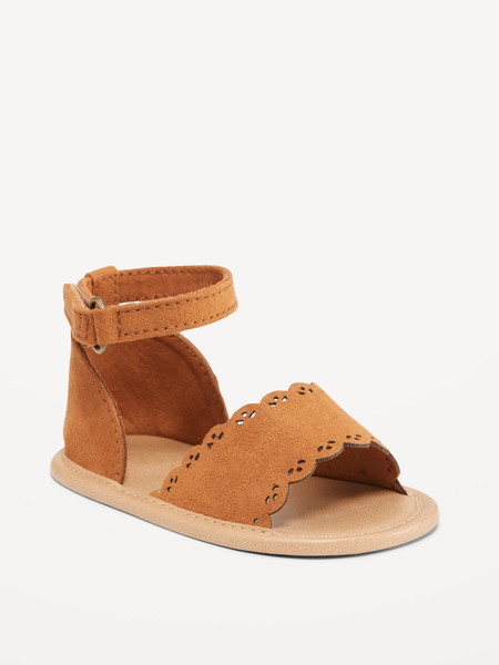 Faux-Suede Scallop-Trim Sandals for Baby | Old Navy (US)