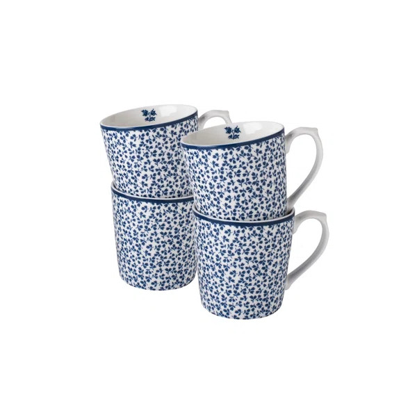 Set/4 Mugs 17 Oz Floris In Giftbox | Wayfair North America