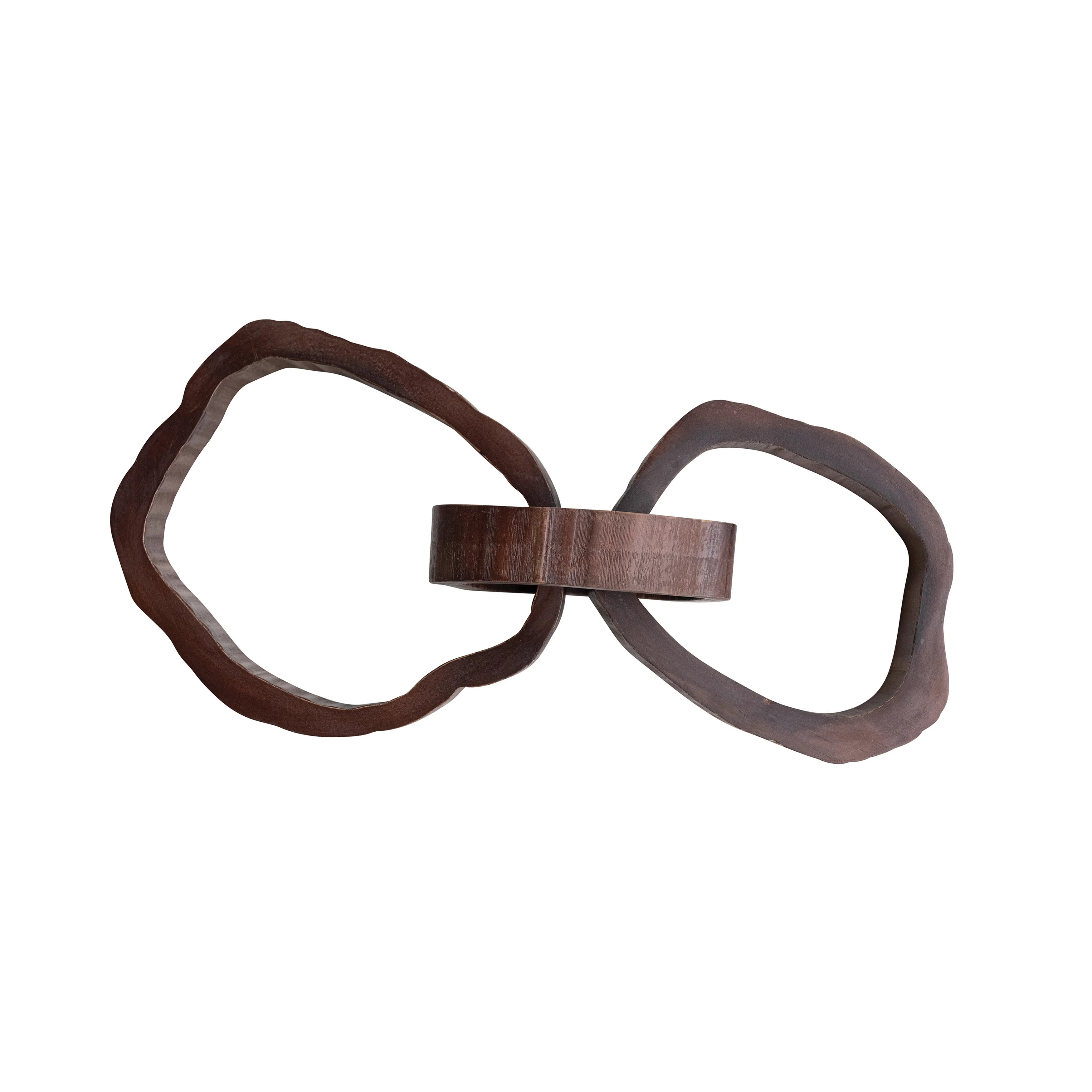 Creative Co-Op 22 Inches Oversized Acacia Wood Chain Decor with 3 Links, Walnut Finish | Walmart (US)