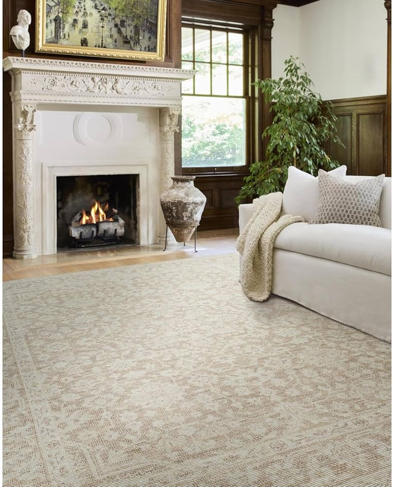 Livabliss x Nabela Noor Home Maan Traditional Medallion Area Rug, 7'10" x 10',Oatmeal/Mustard | Amazon (US)