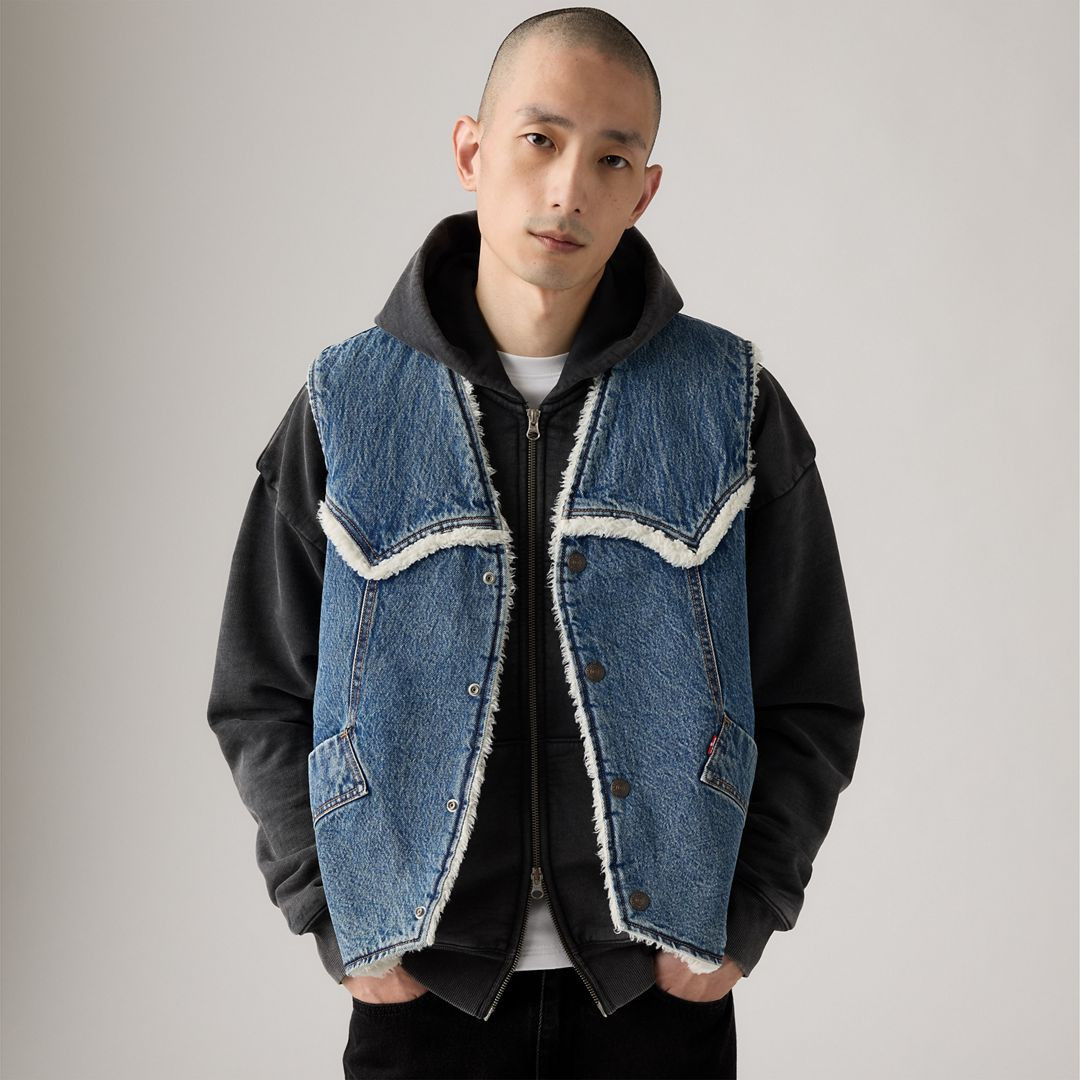 Levi's Western Denim Sherpa Vest - Men's S | Levi's US