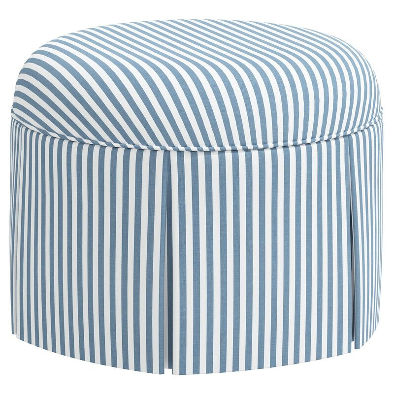 Liza Skirted Ottoman, Stripe | One Kings Lane
