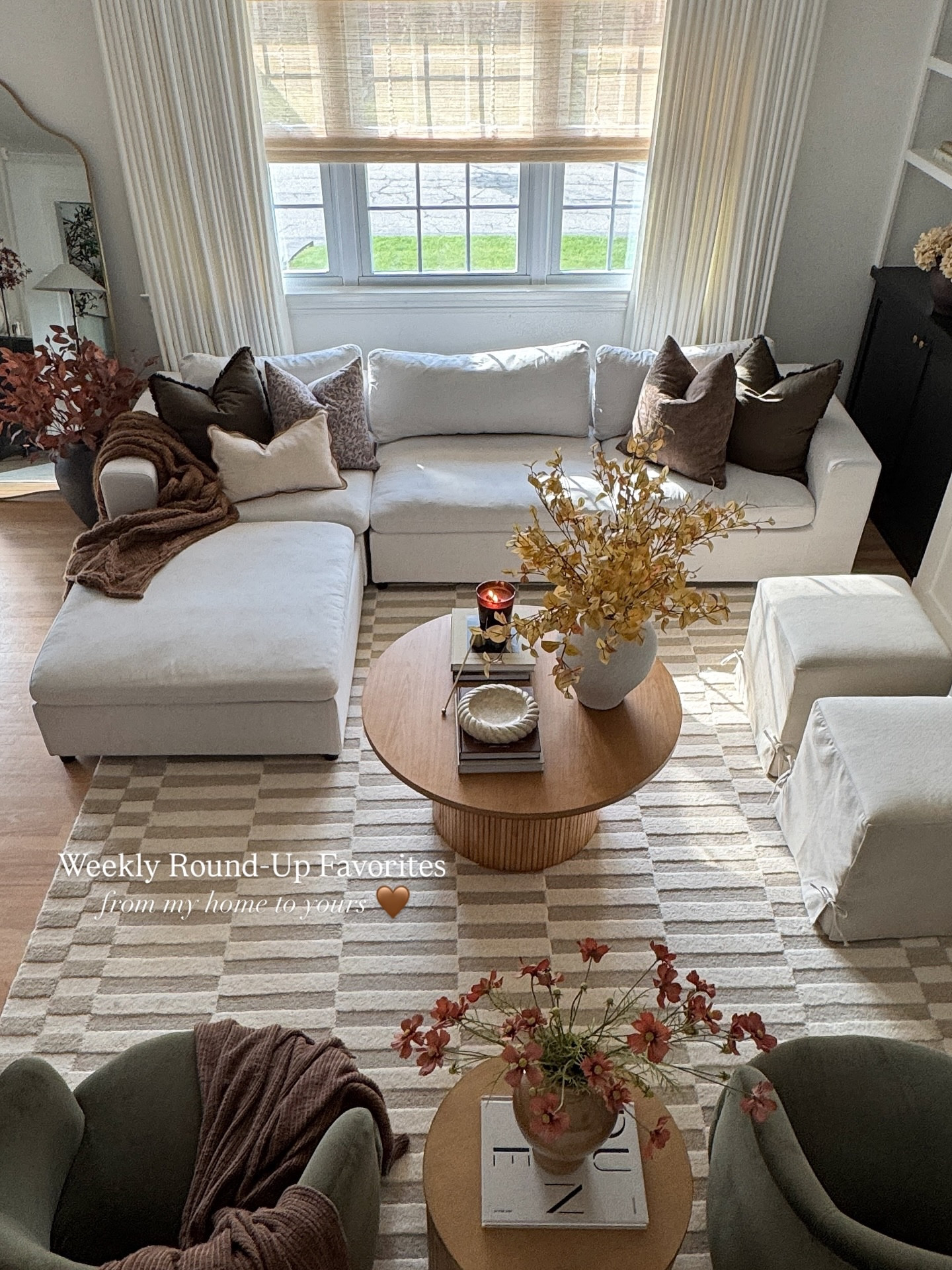Happy Sunday Friends! Sharing your weekly round-up of favorites pieces I’ve been loving and clearly so have you. 🤎 This week also brought some recent finds I styled around the house, fall moodboard inspo and new holiday drop collection, that’s giving me all the cozy vibes for the season ahead. 

And not to alarm you… but my most asked-about modular sofa is finally on sale for under $800, It’s been the comfiest, most practical piece in our living room and such a win at that price. 🎉😍



#livingroomstyling #bedroomdesign #neutralhome #boybedroom #weeklyroundup #ltkhome #targetstyle #wayfairathome

#LTKHome #LTKSeasonal #LTKSaleAlert