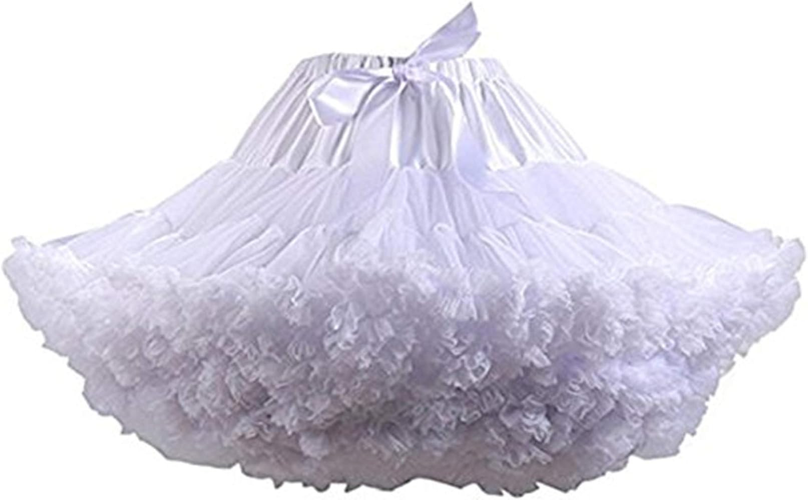 Colyanda Womens 3-Layered Pleated Tulle Petticoat Tutu Puffy Party Cosplay Skirt | Amazon (US)