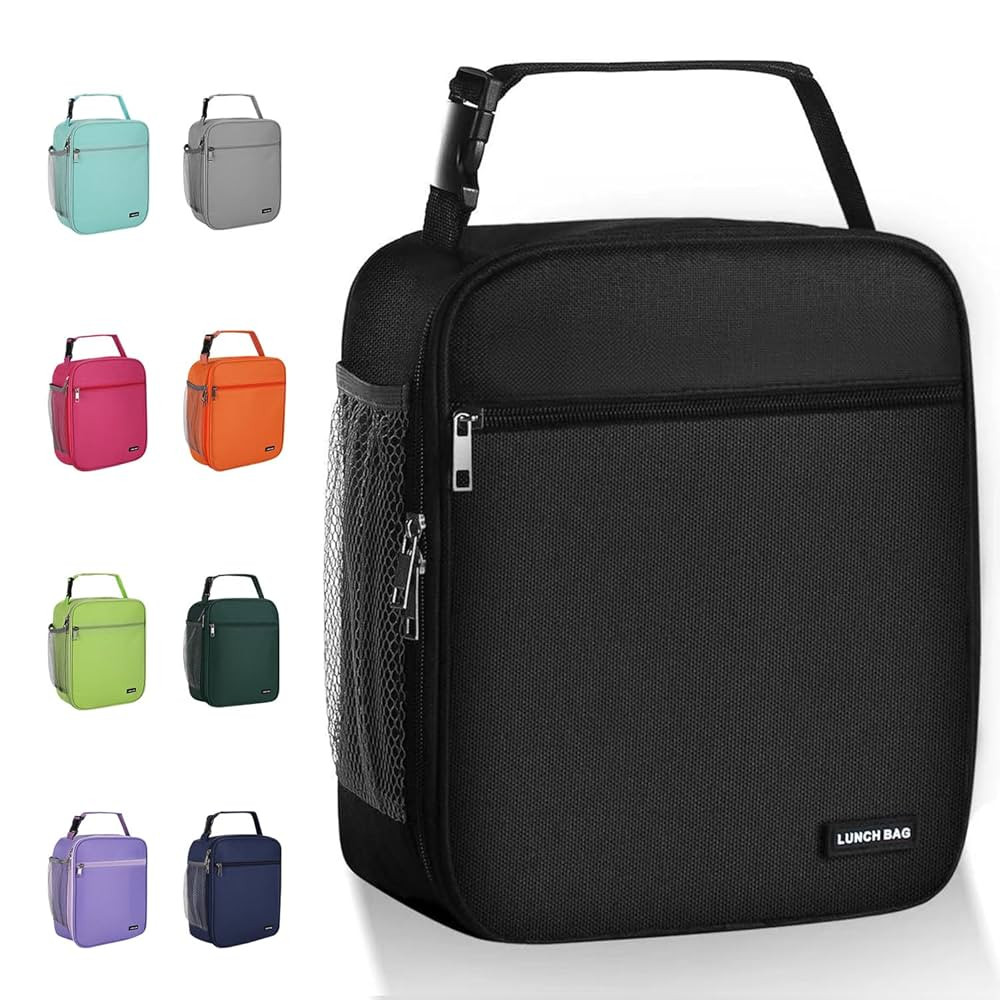 Lunch box Lunch bag for men women Insulated Lunchbox Lunch bags for Work Picnic Travel (Black) | Amazon (US)