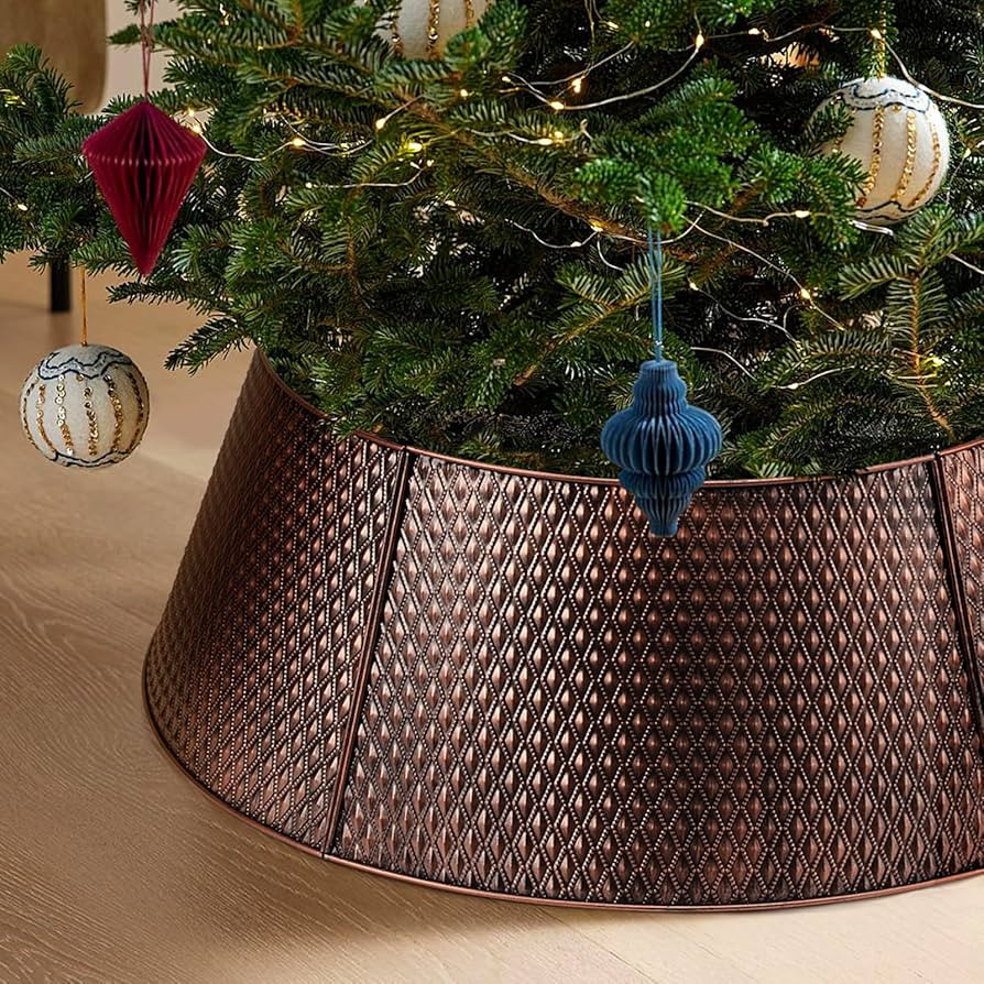 Hatisan Metal Christmas Tree Collar Basket Skirt, 28''Christmas Tree Ring Waterproof Base for Chr... | Amazon (US)