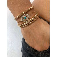 Evil Eye Bracelet, Evil Eye Dainty Bracelet Set or Singles, Dainty Gold Bracelet, Layered Bracelet, Good Luck Bracelet | Etsy (US)