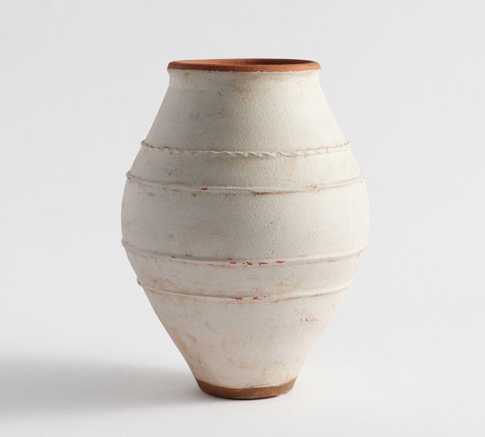 Artisan Handcrafted Terracotta Vases - White | Pottery Barn (US)