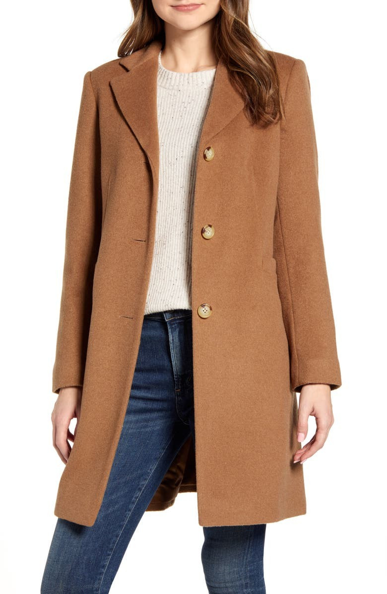 Wool Blend Reefer Coat | Nordstrom