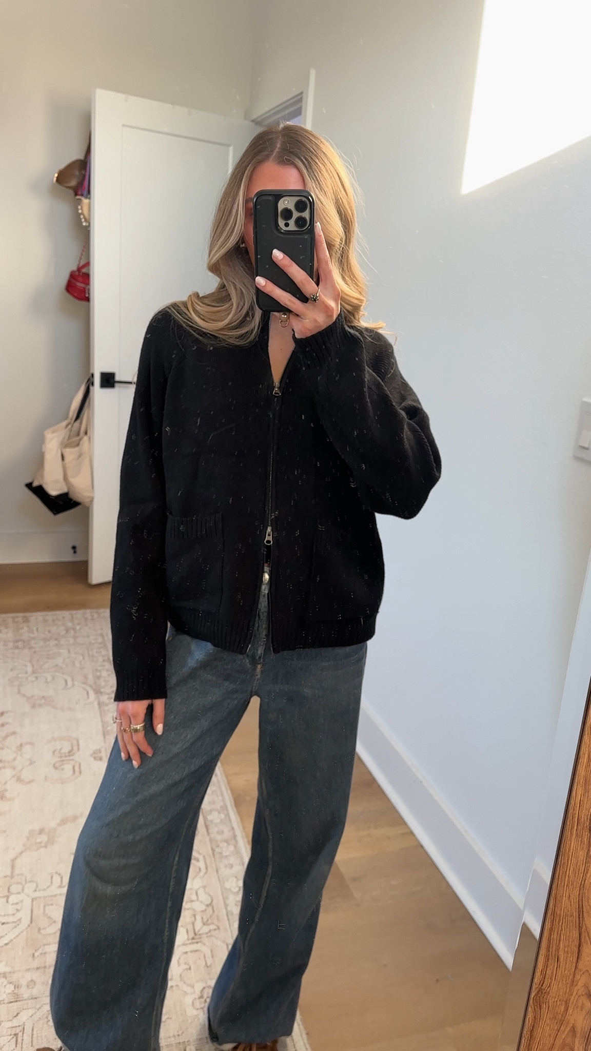 My outfit of the day for this chilly FL day. Amazon size small Gnveub Zip Up Sweaters for Women Long Sleeve Chunky Knit Sweater Jackets Cropped Cardigans Outerwear Coats with Pockets. My Jean are my rag and bone Miramar sweatpant jeans size 25 but I wish I have 24. My shoes are my new Naked Wolfe shoes  

#LTKgrwm #LTKootd #LTKSeasonal