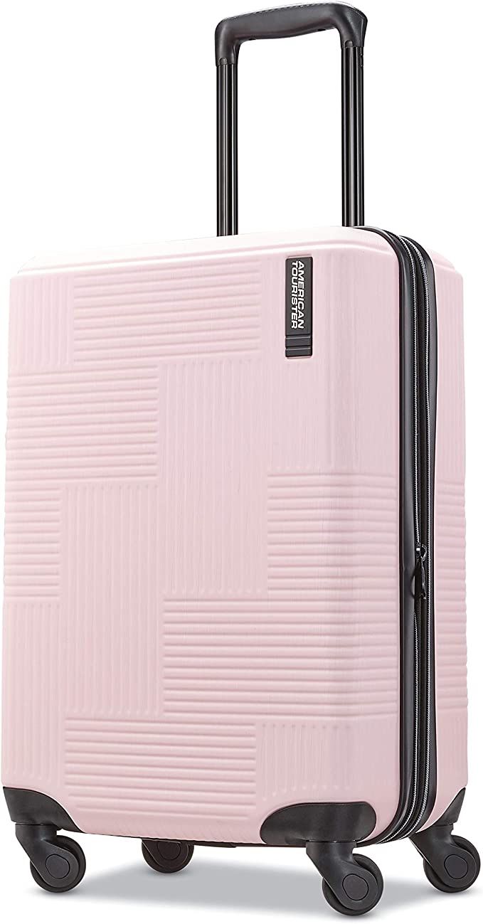 Amazon.com | American Tourister Stratum XLT Expandable Hardside Luggage with Spinner Wheels, Pink... | Amazon (US)