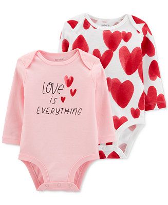 Carter's Baby Girls 2-Pc. Valentine's Day Bodysuits Set & Reviews - All Baby - Kids - Macy's | Macys (US)