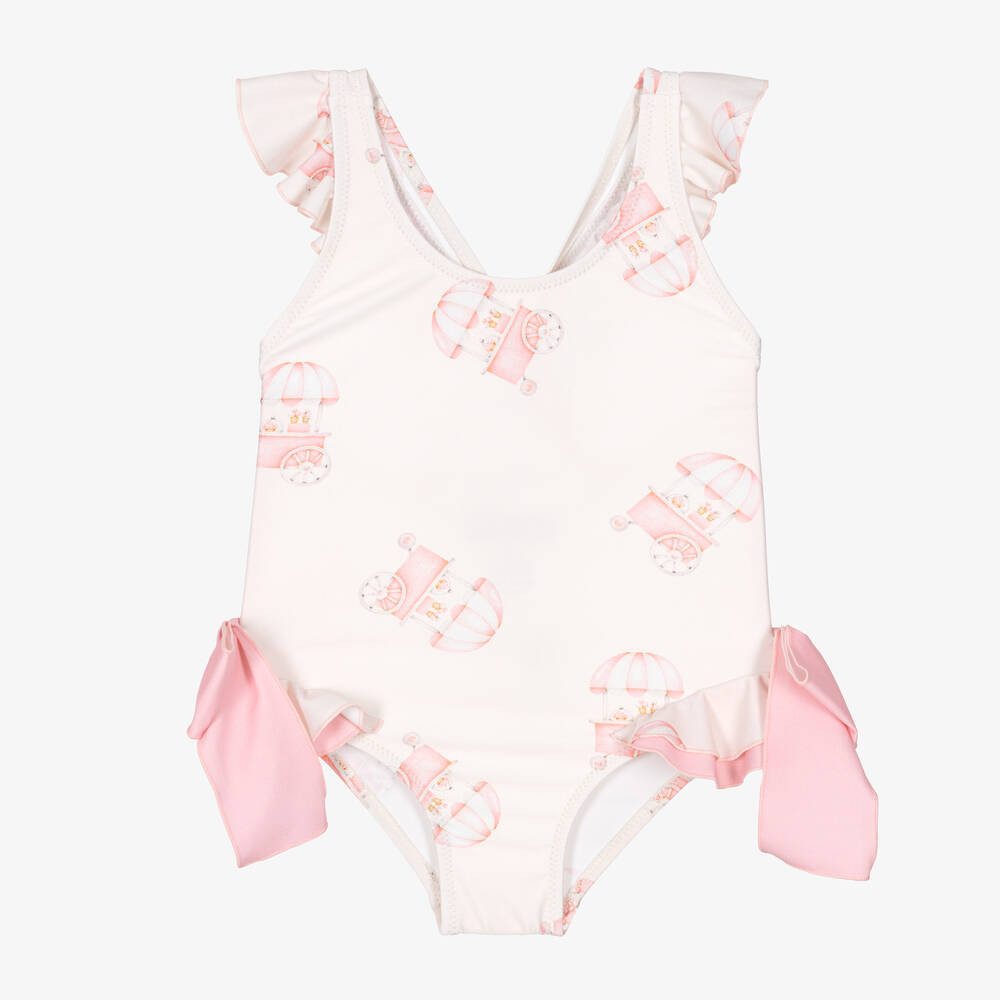 Girls Ivory Ice Cream Swimsuit | Childrensalon